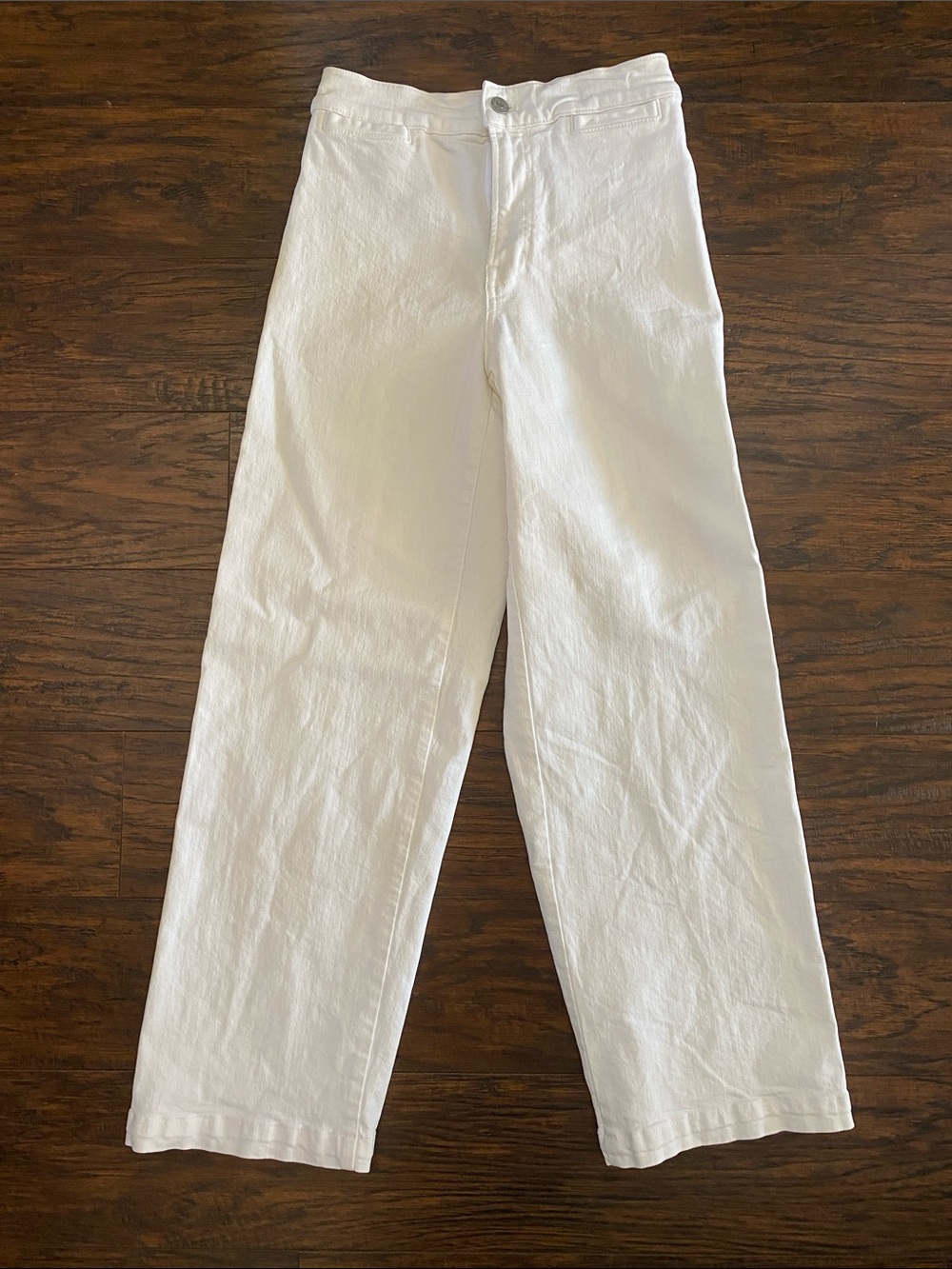 Madewell Wide-Leg White Cotton Pants
